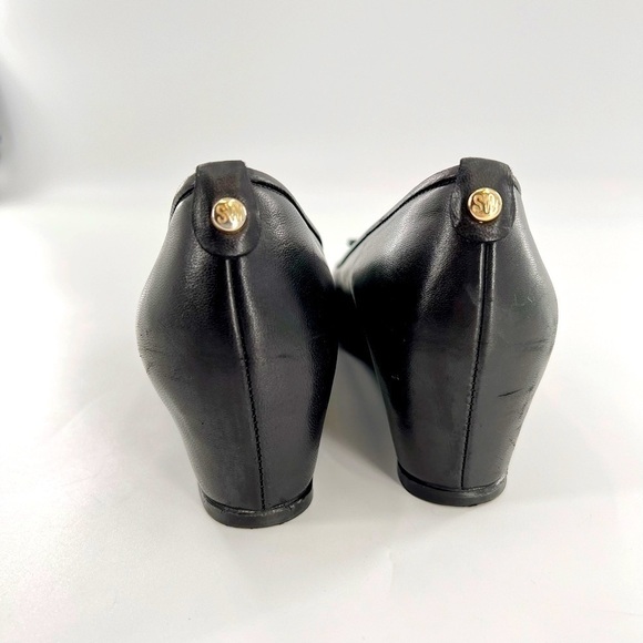 Stuart Weitzman Quilty Black Leather Wedge size 7 M - Picture 6 of 14